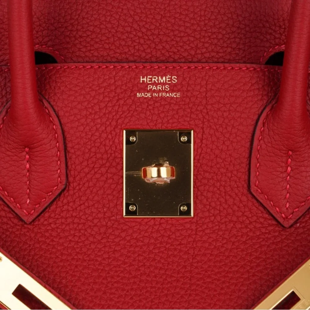 LIPSTICK RED HERMES BIRKIN 30 GOLD HARDWARE - Picture 5 of 8